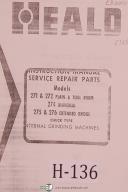 Heald-Heald Operation Parts Service Repair 271 Series Internal Grinding Manual-271 272 Plain Tool Room-274 Universal-275 276 Extended Bridge-Chuck Type-01